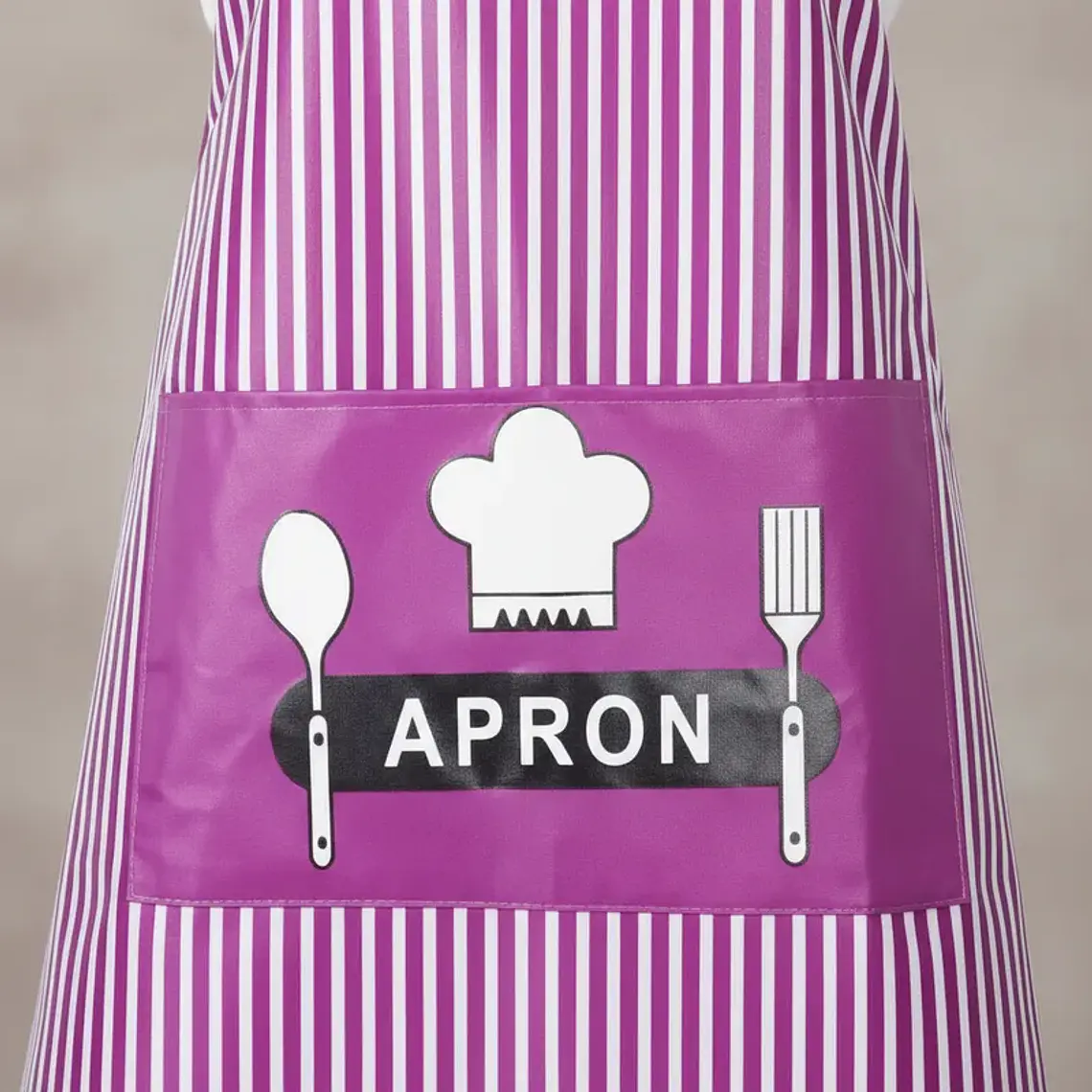 Delantal de Cocina Pechera Impermeable a Rayas con Bolsillo 70cm 2