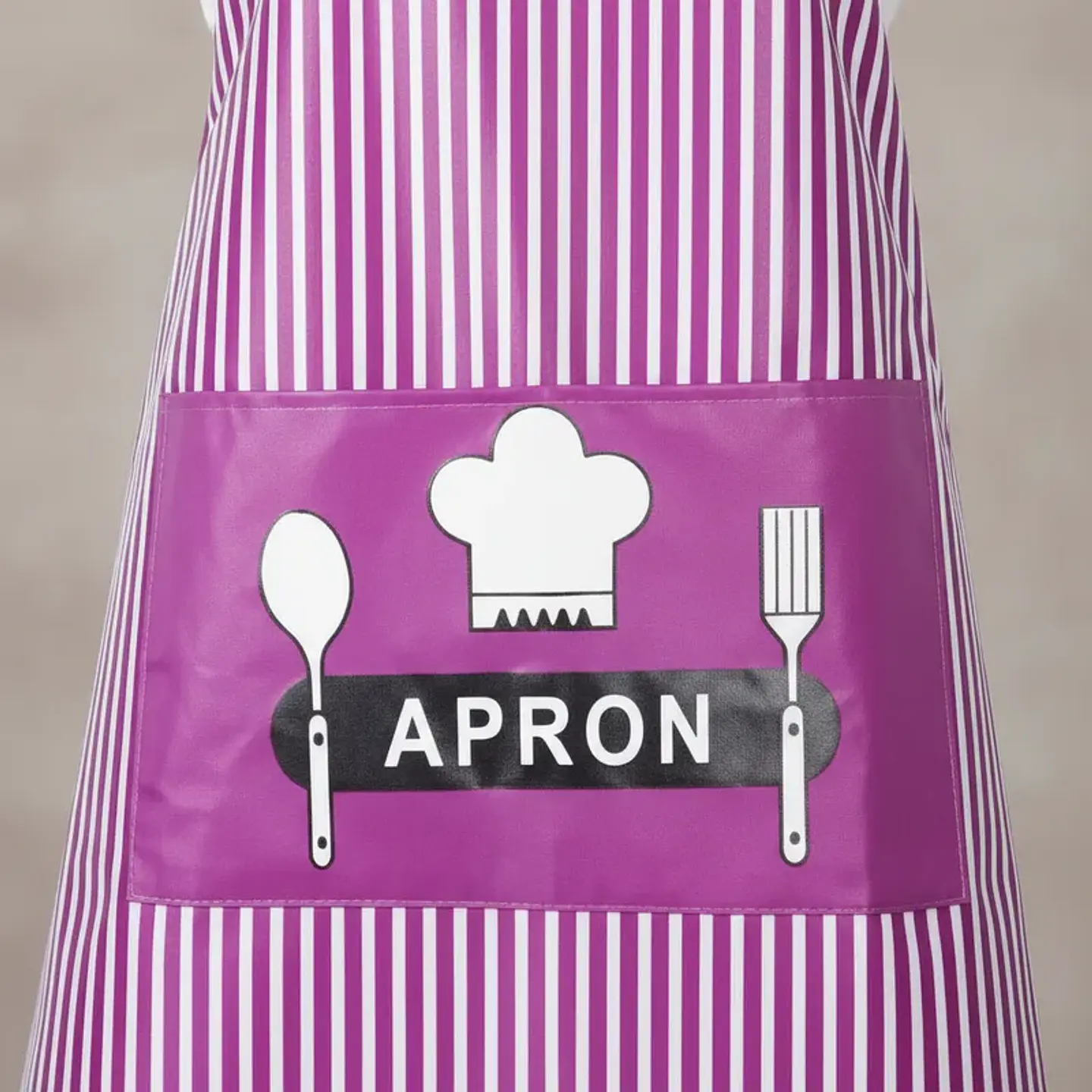 Delantal de Cocina Pechera Impermeable a Rayas con Bolsillo 70cm 2