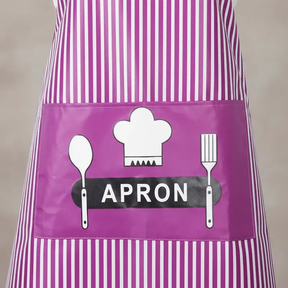 Delantal de Cocina Pechera Impermeable a Rayas con Bolsillo 70cm 2