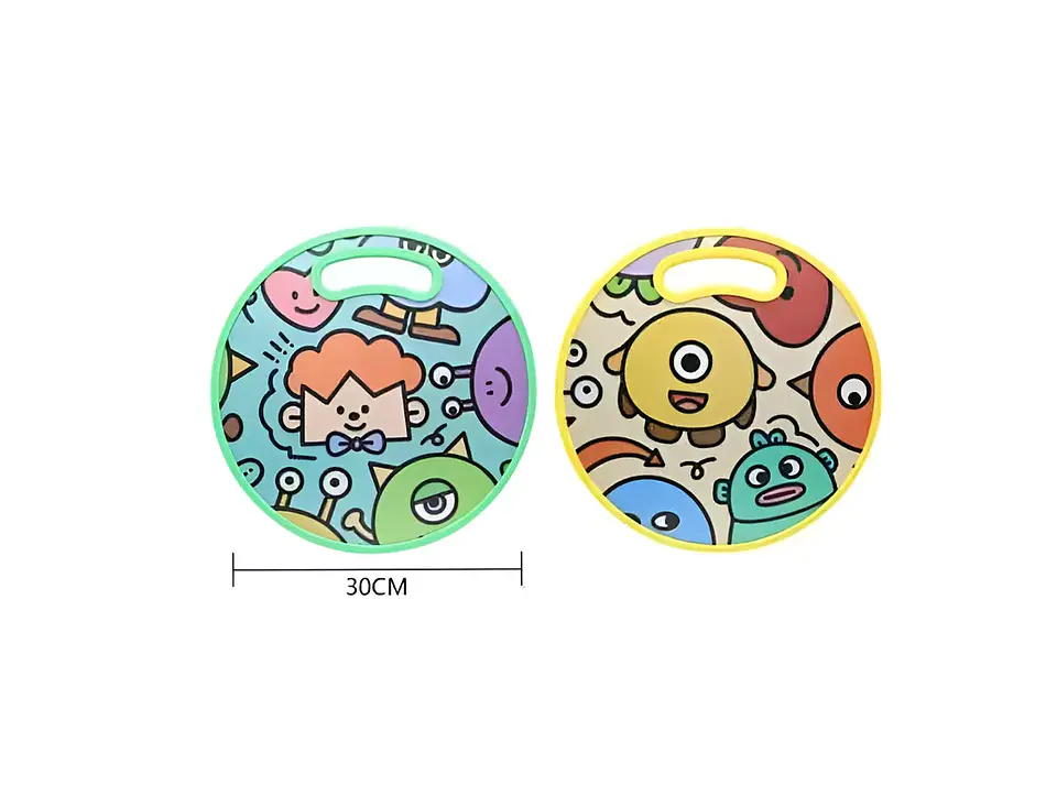 Tabla De Picar Infantil Redonda Con Diseño De Monstruos 30CM 5