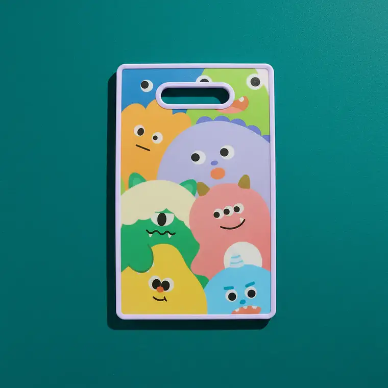 Tabla de Cortar Cocina Diseño Monstruos Kawaii Colores 23x37cm 2