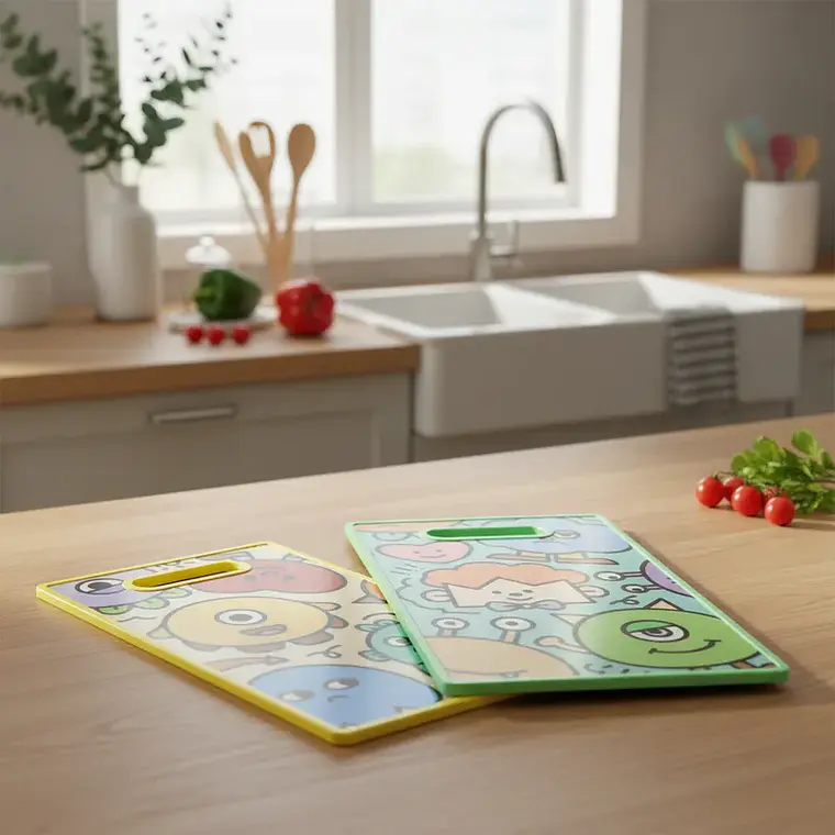 Tabla de Cortar Cocina Diseño Monstruos Kawaii Colores 23x37cm 3