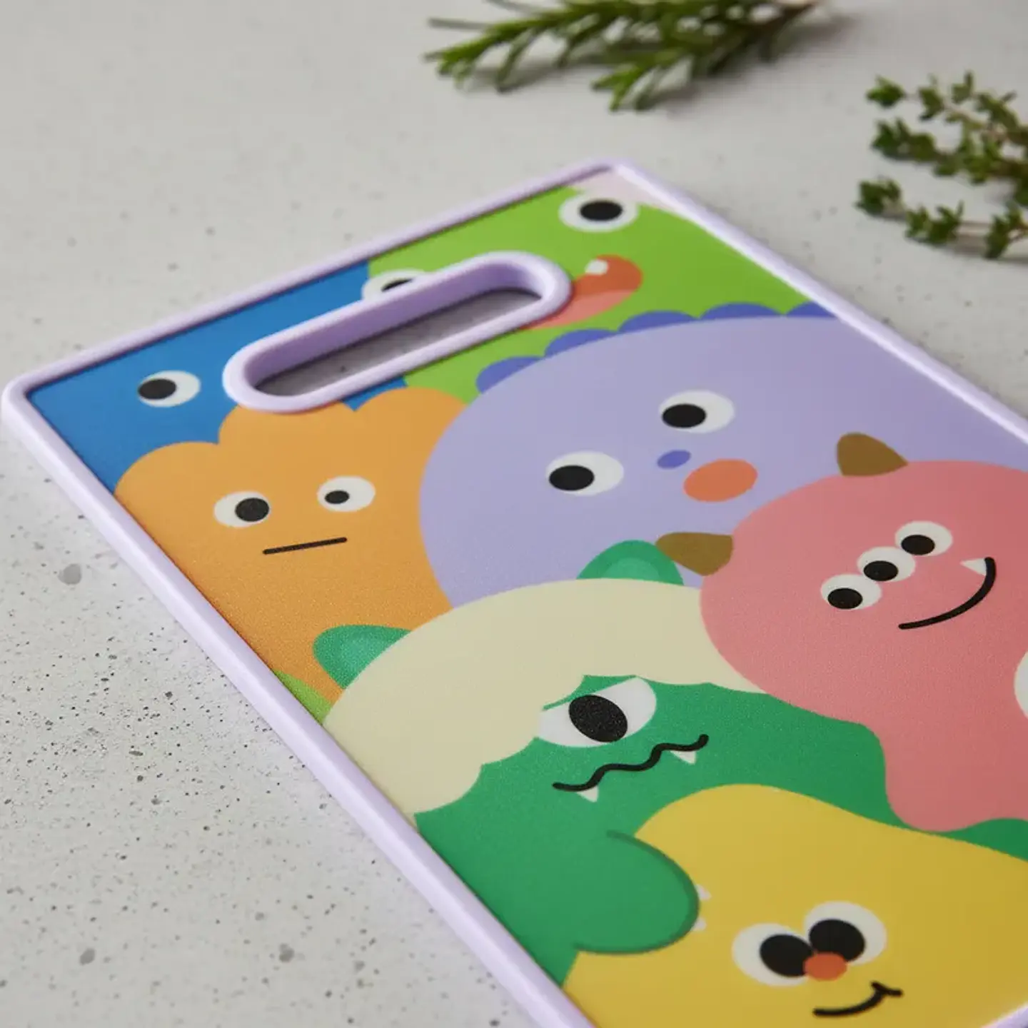 Tabla de Cortar Cocina Diseño Monstruos Kawaii Colores 23x37cm 5