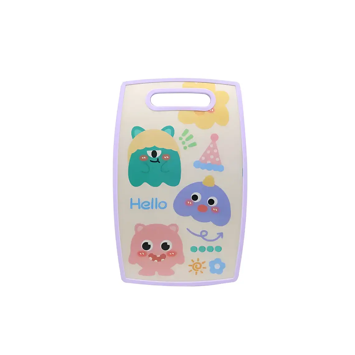 Tabla de Picar Plástica Diseño Kawaii Monstruos 37X23CM 4