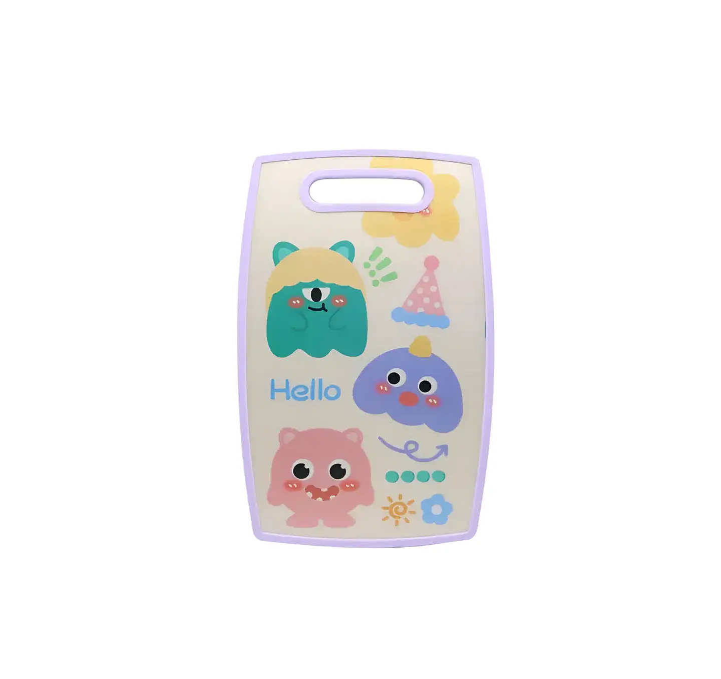 Tabla de Picar Plástica Diseño Kawaii Monstruos 37X23CM 4