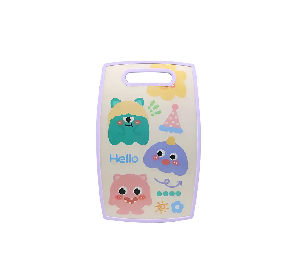 Tabla de Picar Plástica Diseño Kawaii Monstruos 37X23CM 4