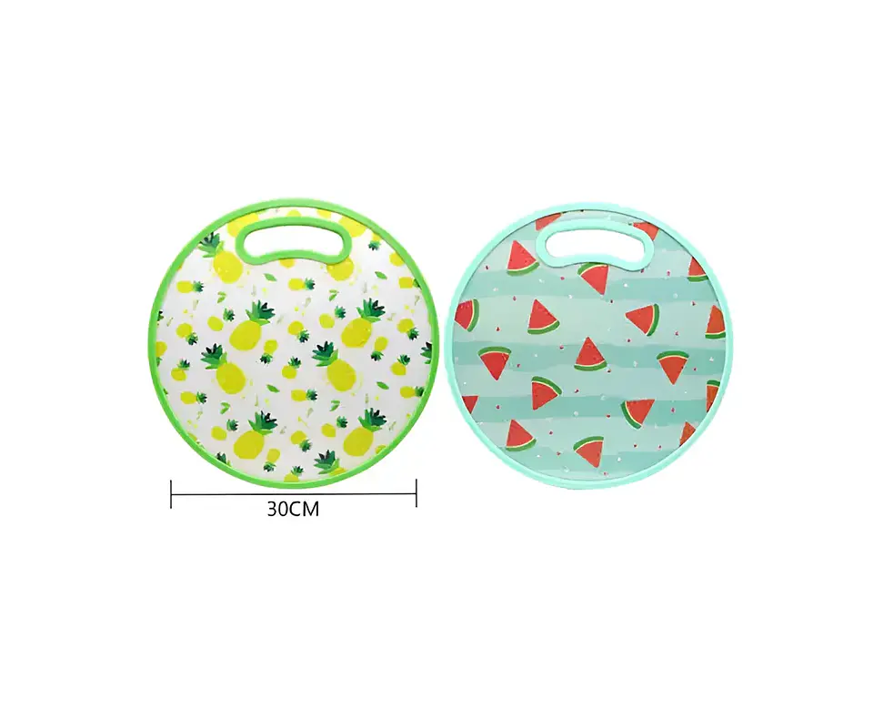 Tabla de Picar Plástica Redonda 30cm con Asa Diseño Zanahoria 5