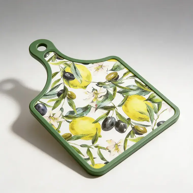 Tabla de Picar Cocina Diseño Limones y Aceitunas 30x19cm 3