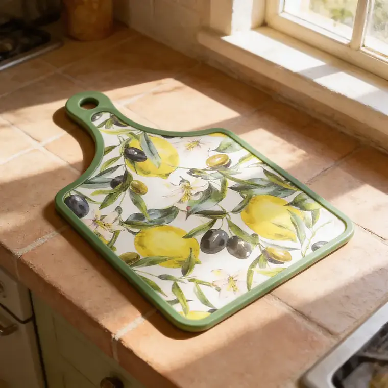 Tabla de Picar Cocina Diseño Limones y Aceitunas 30x19cm 4