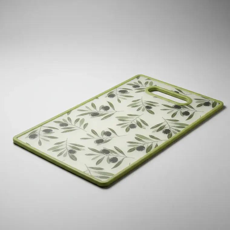 Tabla de Cortar Plástica 37X23CM Diseño Olivos 2