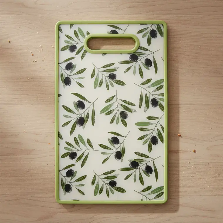 Tabla de Cortar Plástica 37X23CM Diseño Olivos 5