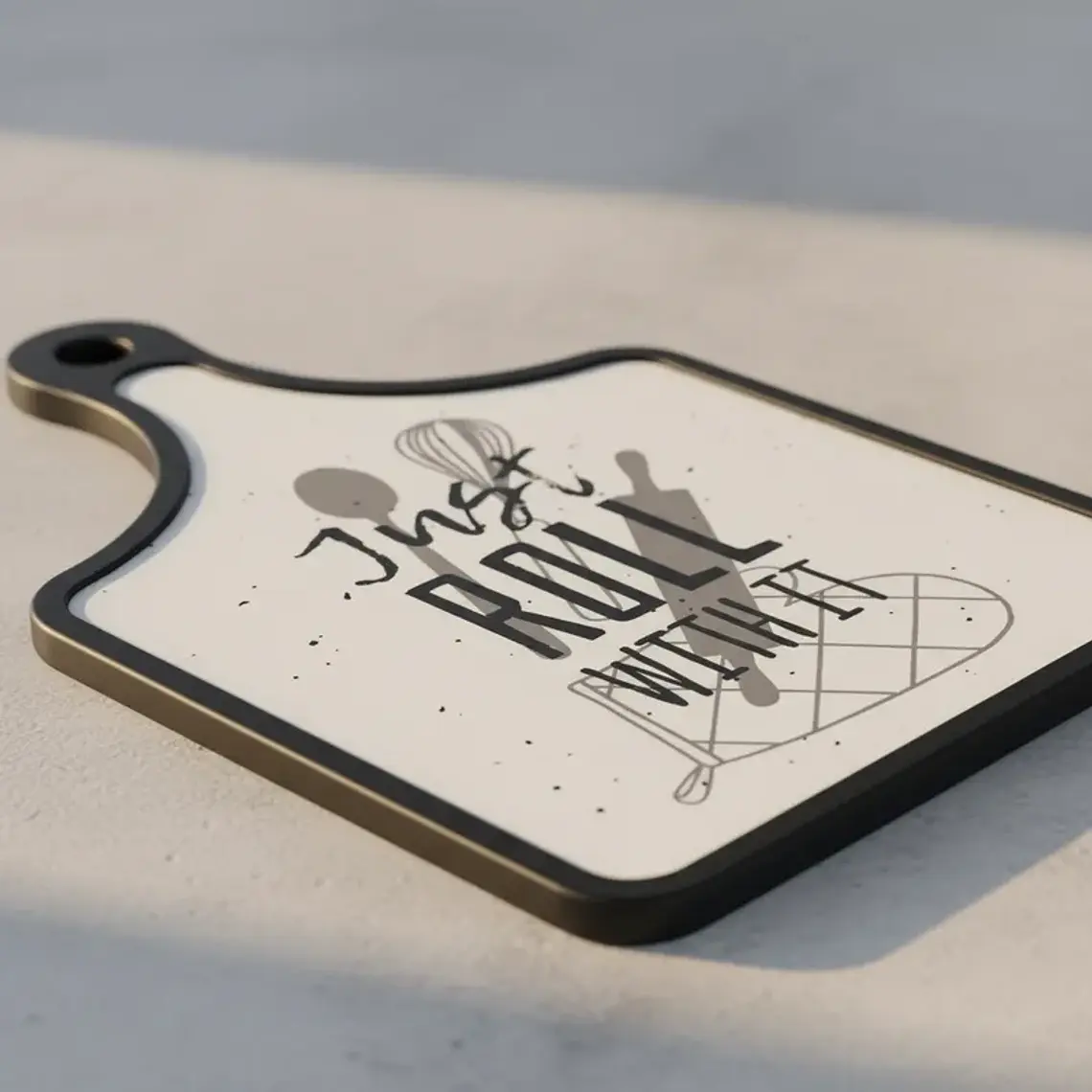 Tabla de Picar Cocina Diseño Moderno con Frase 30x19cm 1