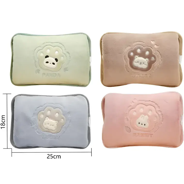 Guatero Eléctrico De Felpa 18x25 Cm Diseño Animalitos 5