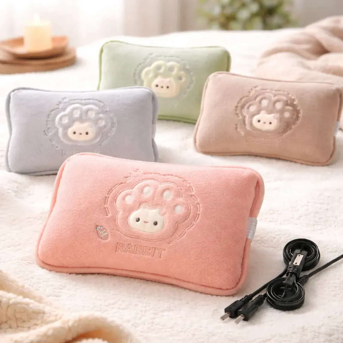 Guatero Eléctrico De Felpa 18x25 Cm Diseño Animalitos 6