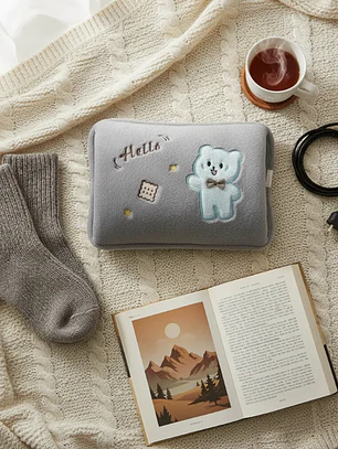 Guatero Eléctrico Calienta Manos De Felpa Diseño Oso 18x25cm