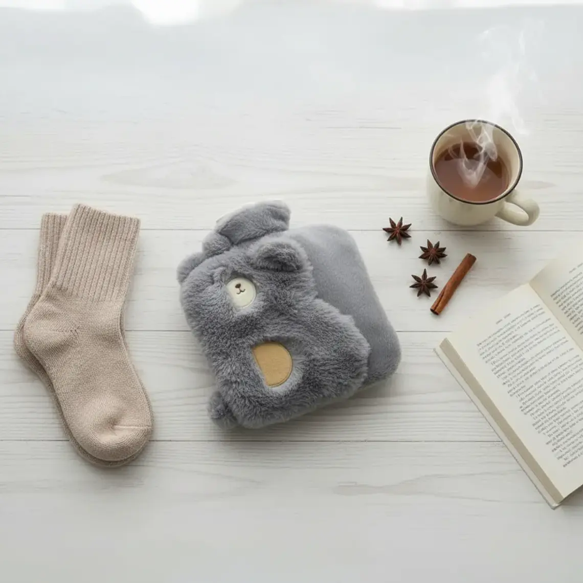 Guatero de peluche kawaii con bolsillo para calentar manos 2