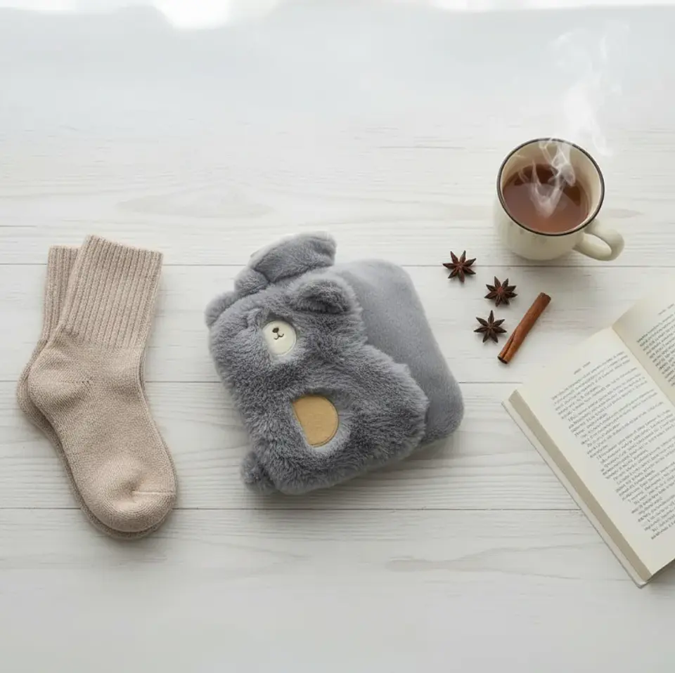 Guatero de peluche kawaii con bolsillo para calentar manos 2
