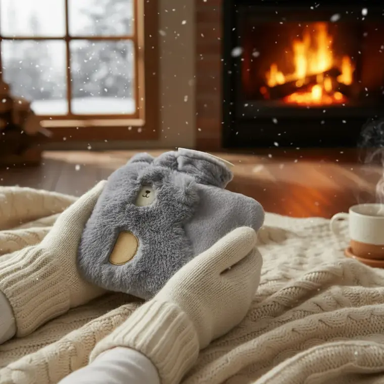 Guatero de peluche kawaii con bolsillo para calentar manos 3