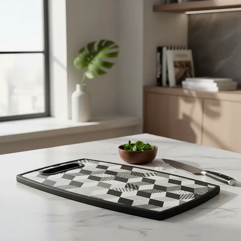Tabla de Picar Cocina Diseño Geométrico 37x23cm