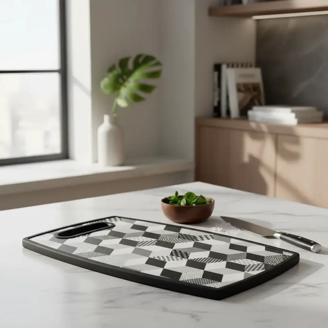 Tabla de Picar Cocina Diseño Geométrico 37x23cm 1
