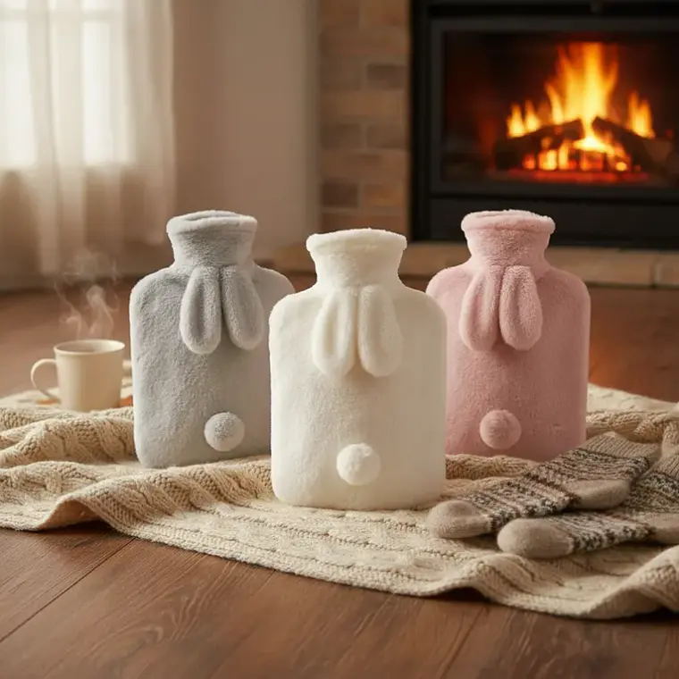 Guatero 2 Litros Con Funda De Peluche Diseño Conejo Kawaii 6