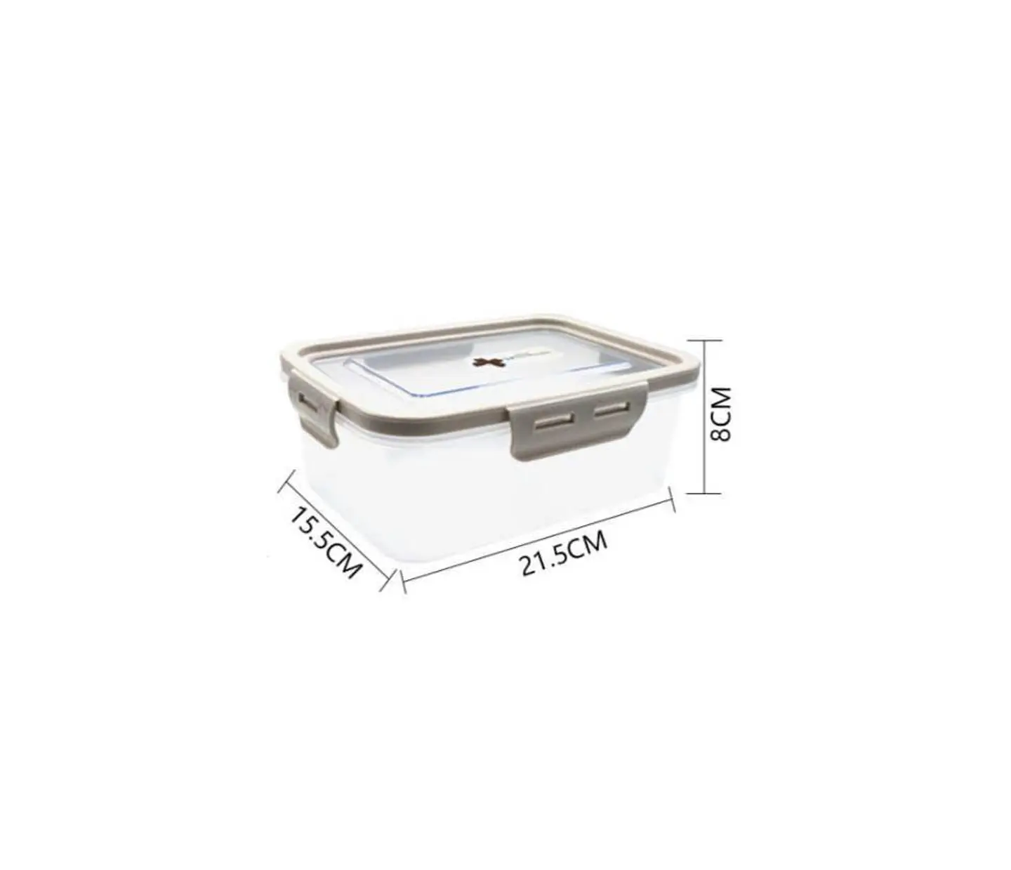 Contenedor Hermético Táper Plástico Alimentos 21.5x15.5x8cm 3