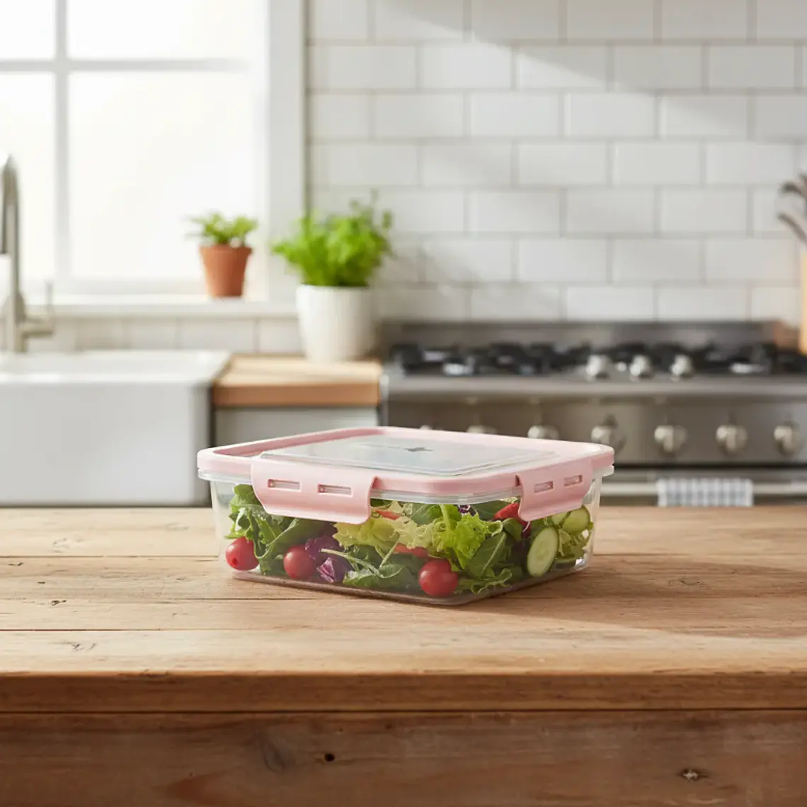 Contenedor Hermético Táper Plástico Alimentos 21.5x15.5x8cm 6