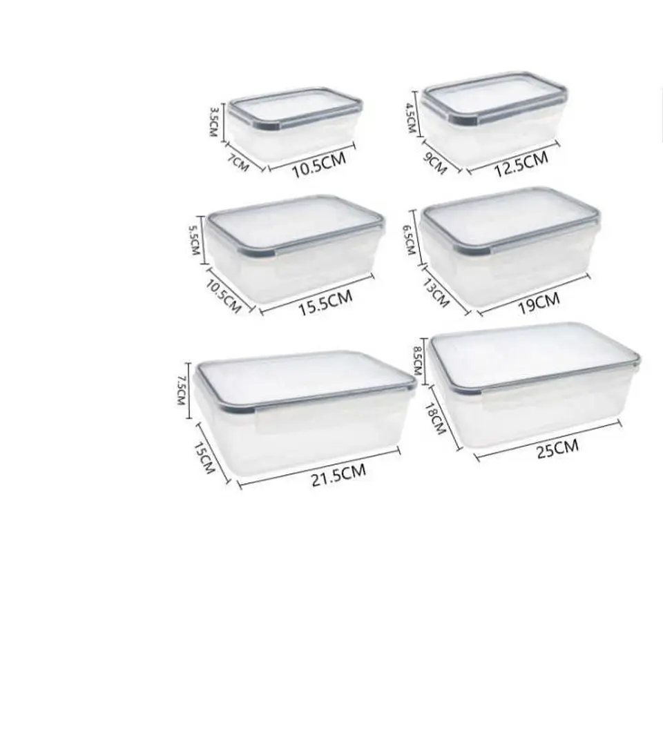 Set 6 Contenedores Herméticos De Plástico Para Alimentos Cocina 2