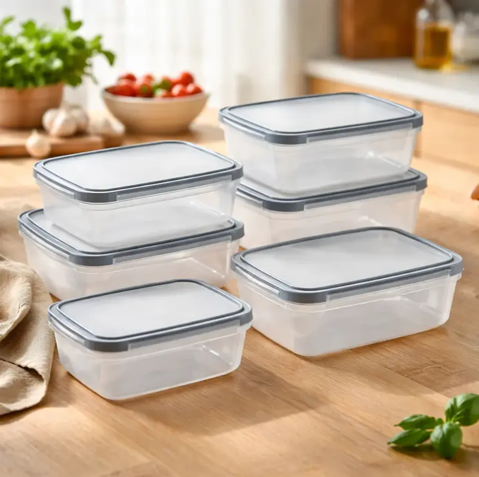 Set 6 Contenedores Herméticos De Plástico Para Alimentos Cocina 1