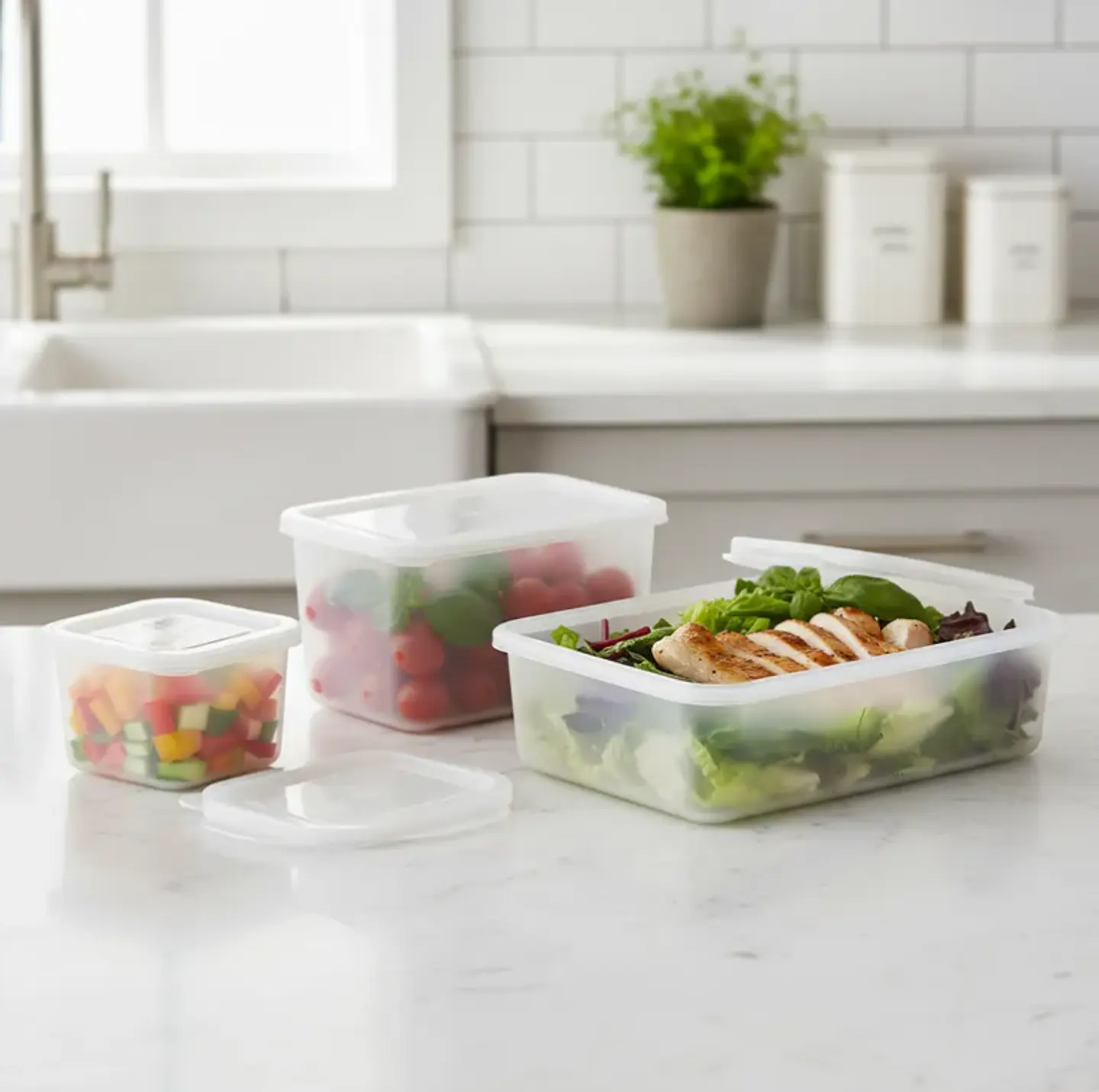 Set 6 Contenedores Potes Herméticos Plásticos Para Alimentos 4