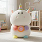 Peluche Unicornio Kawaii Con Dona Arcoíris Suave 21cm - Miniatura 3
