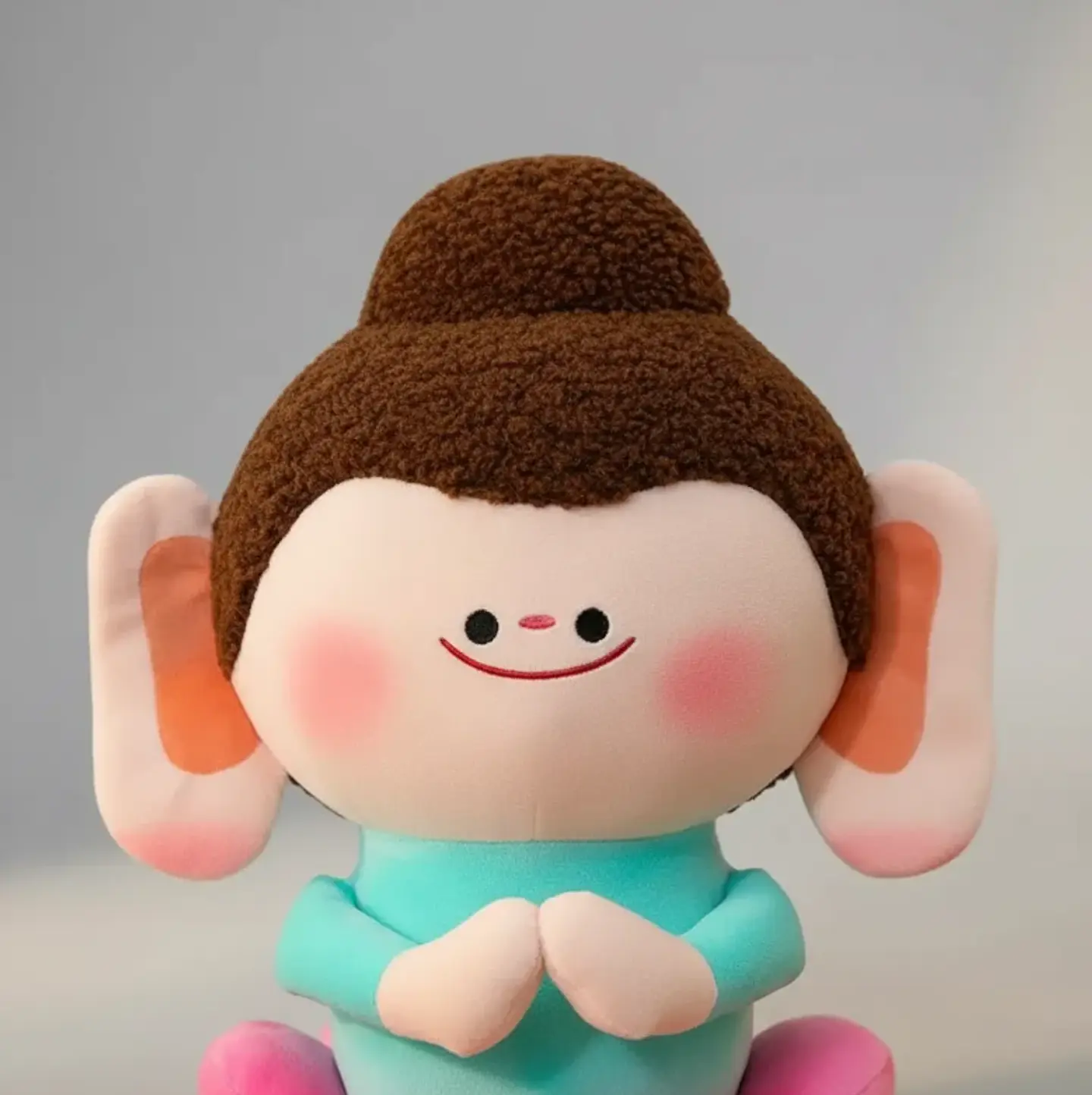 Peluche Mono Kawaii Meditando Juguete Suave Para Niños 21cm 3
