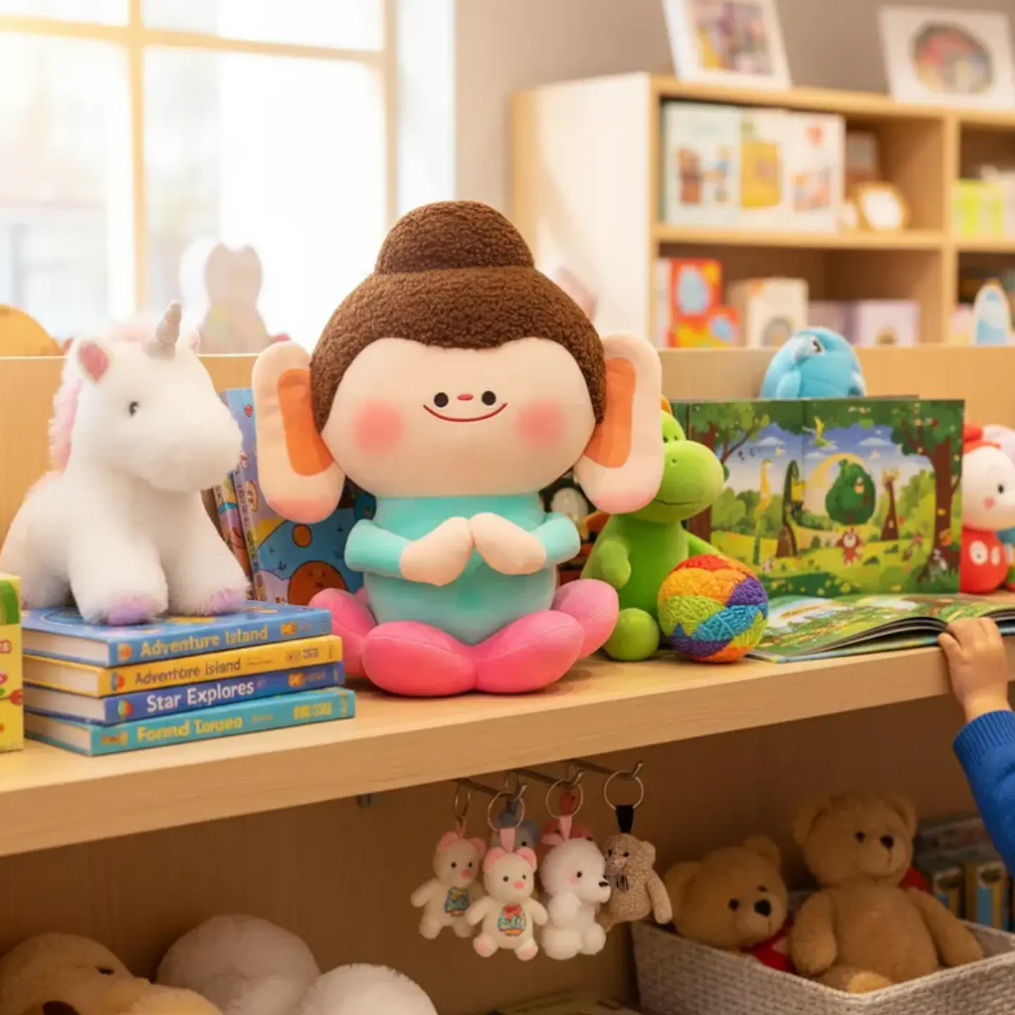 Peluche Mono Kawaii Meditando Juguete Suave Para Niños 21cm 4