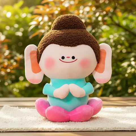 Peluche Mono Kawaii Meditando Juguete Suave Para Niños 21cm