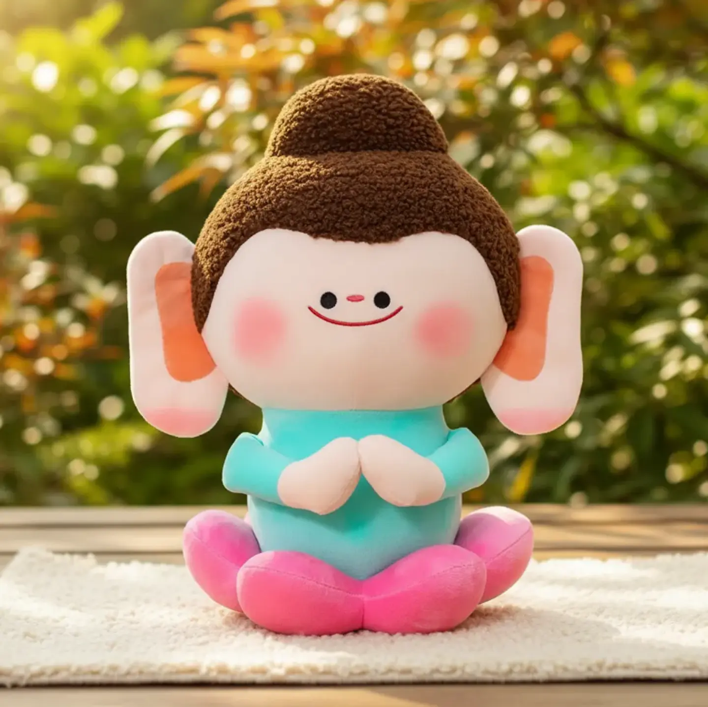 Peluche Mono Kawaii Meditando Juguete Suave Para Niños 21cm 1