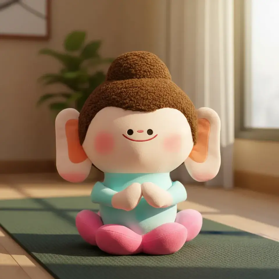 Peluche Mono Kawaii Meditando Juguete Suave Para Niños 21cm 5