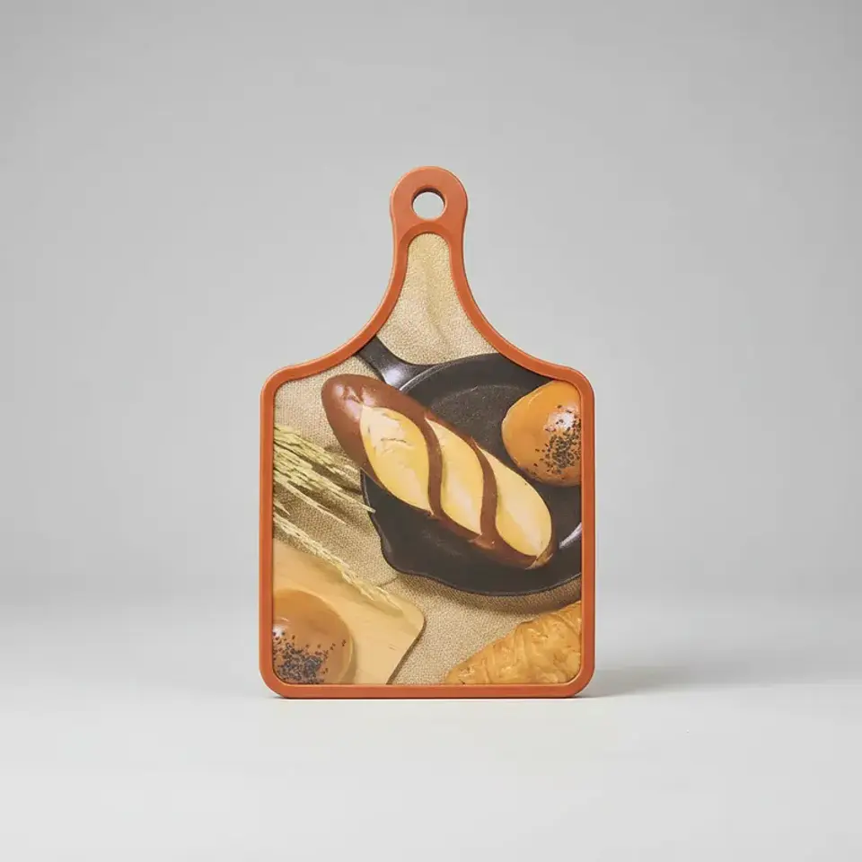 Tabla de Cortar Cocina con Mango Diseño Panes 30x19cm 1
