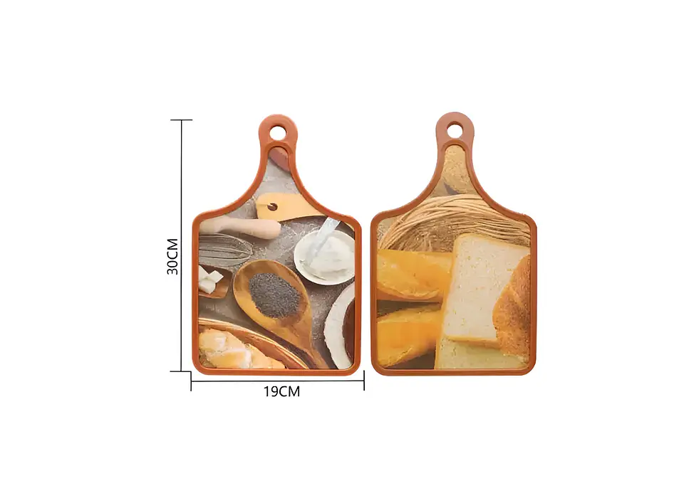 Tabla de Cortar Cocina con Mango Diseño Panes 30x19cm 5
