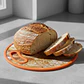 Tabla de Cortar Redonda Plástica con Mango Diseño Pan 30CM - Miniatura 2