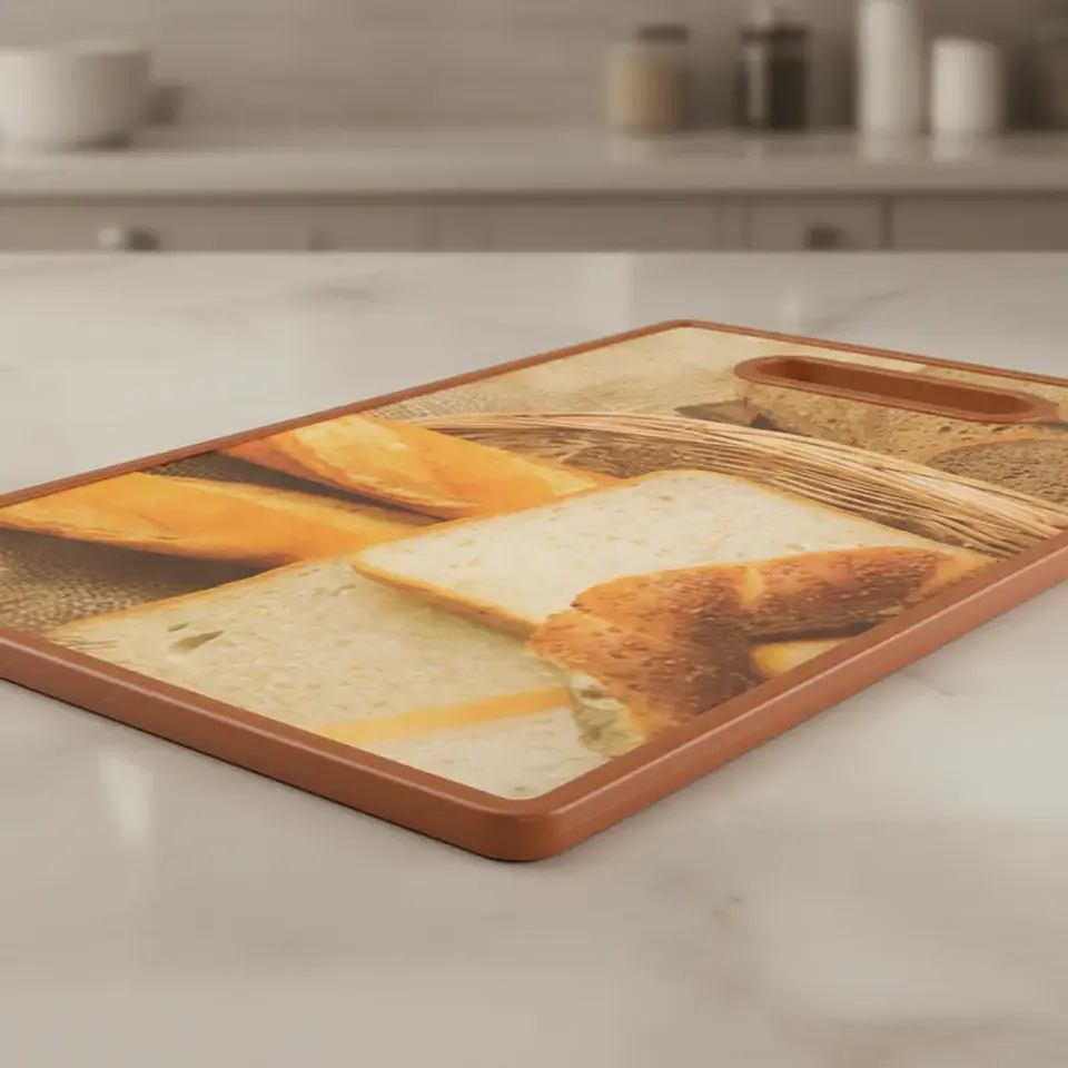 Tabla De Picar Plástica Para Cocina Con Diseño De Panes 37X23CM 2