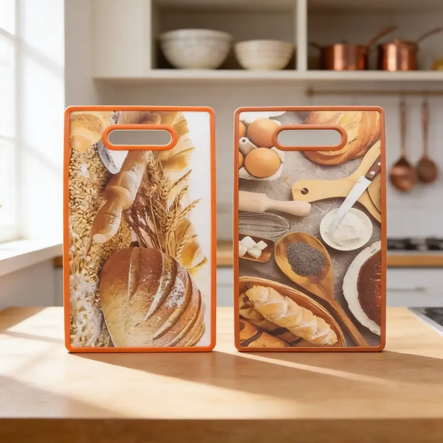 Tabla De Picar Plástica Para Cocina Con Diseño De Panes 37X23CM 3