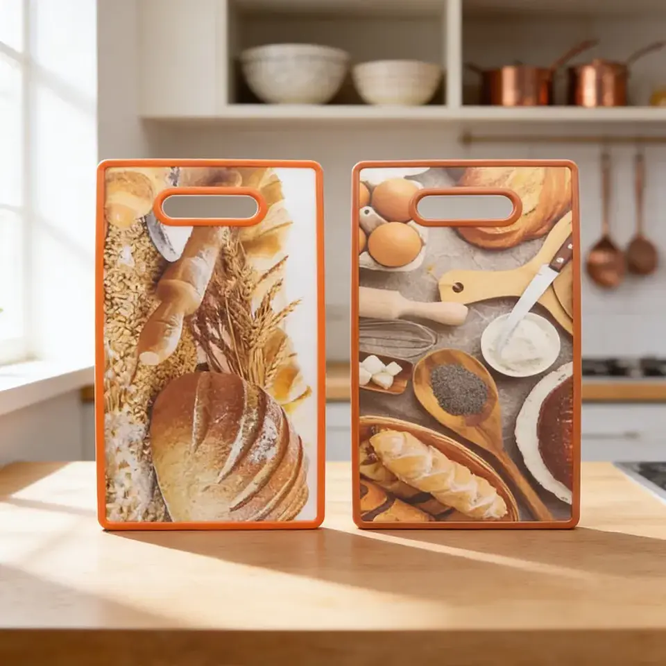 Tabla De Picar Plástica Para Cocina Con Diseño De Panes 37X23CM 3
