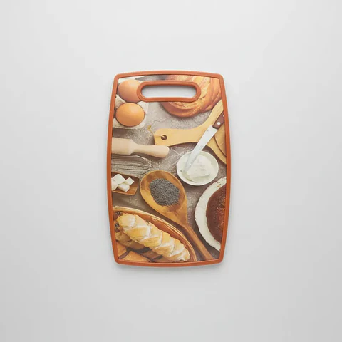 Tabla de Cortar Plástica con Diseño de Repostería 37x23cm