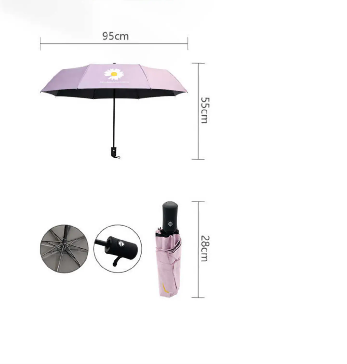 Paraguas Plegable Automático 55cm Colores Aleatorios 3