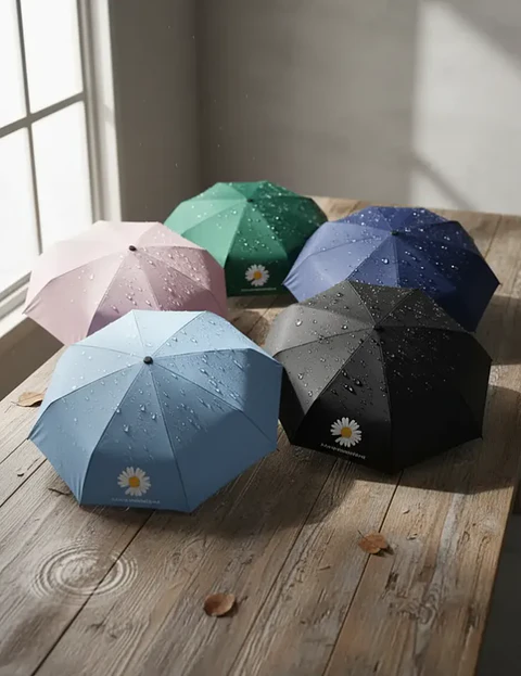 Paraguas Plegable Automático 55cm Colores Aleatorios