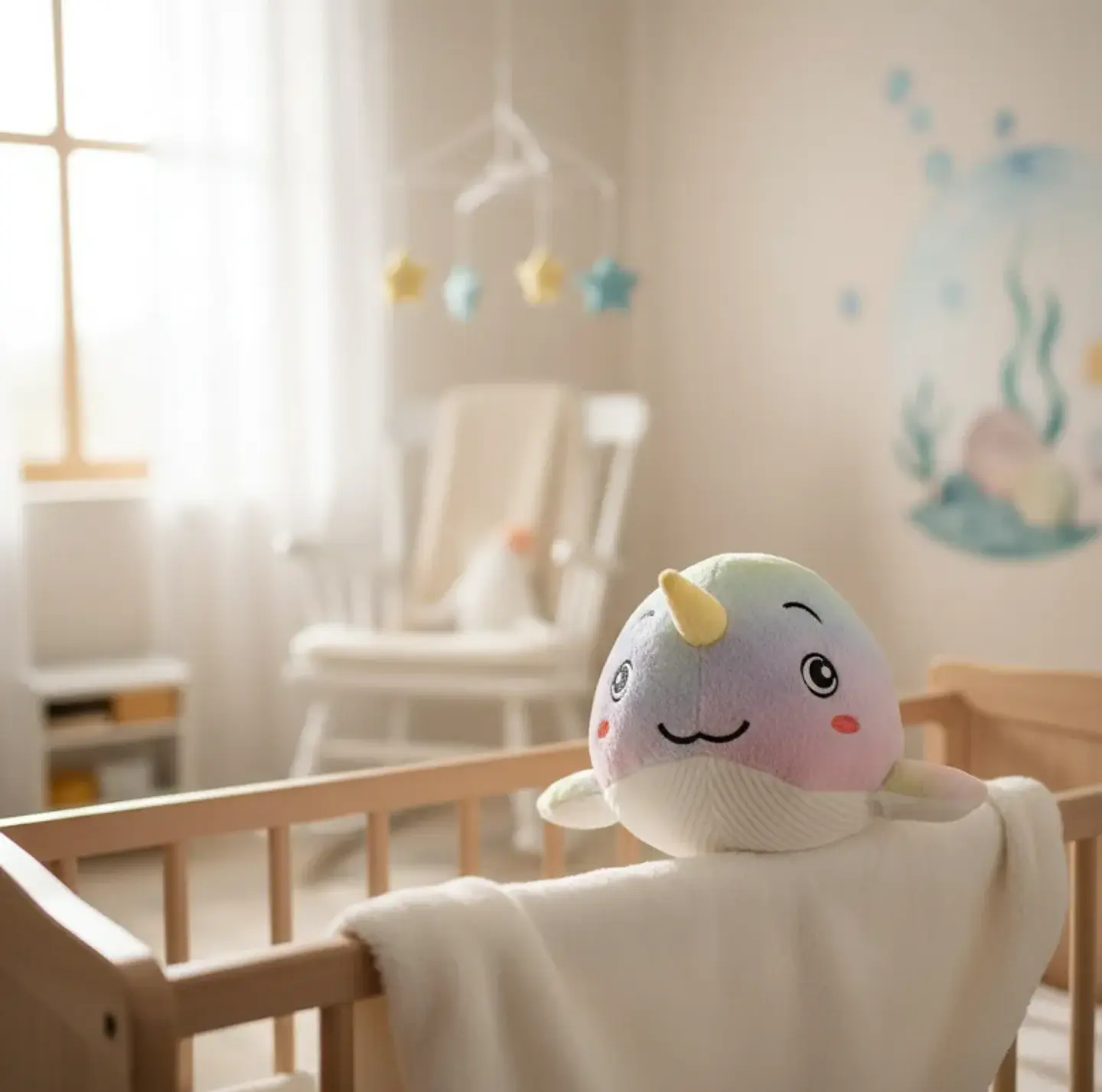 Peluche Narval Ballena Kawaii Juguete Suave Para Niños 25cm 1