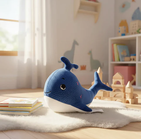 Peluche Narval Ballena Kawaii Juguete Suave Para Niños 25cm