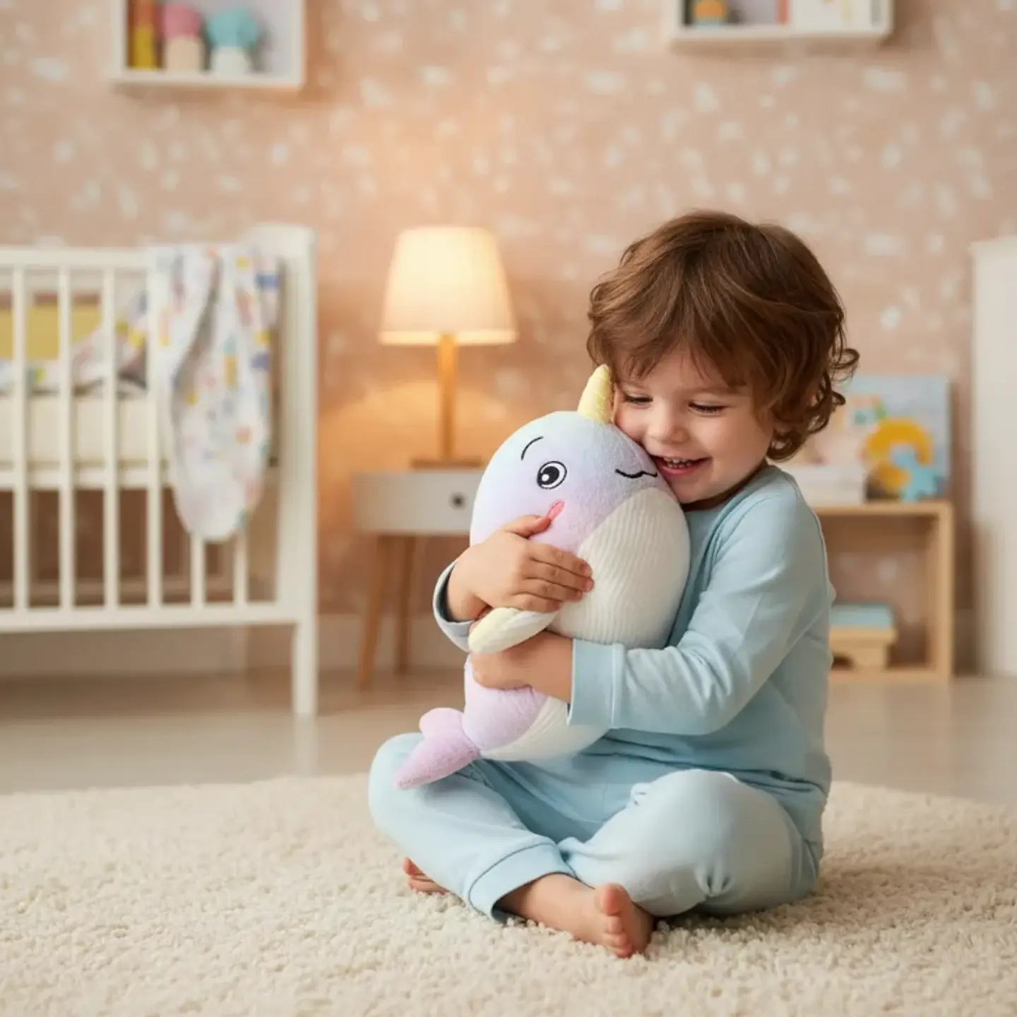 Peluche Narval Ballena Kawaii Juguete Suave Para Niños 25cm 3