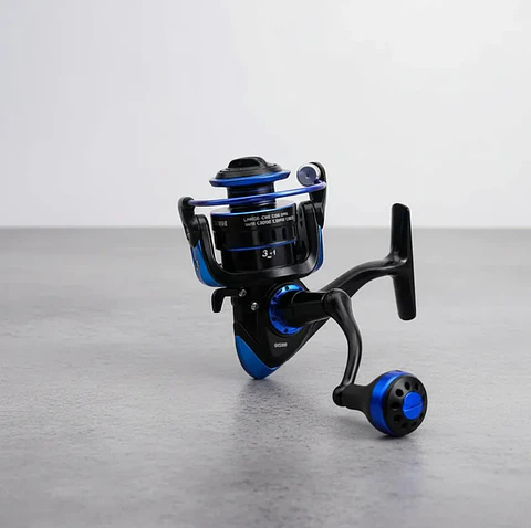 Carrete De Pesca Spinning MA6000 Metálico Negro Y Azul