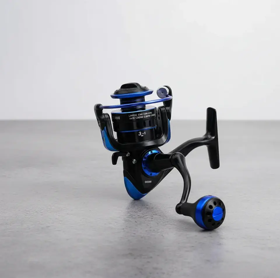 Carrete De Pesca Spinning MA6000 Metálico Negro Y Azul 2